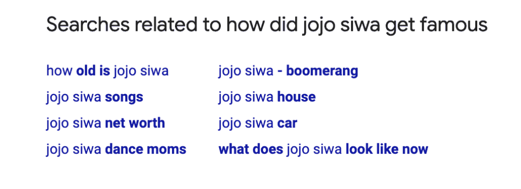 related searches section
