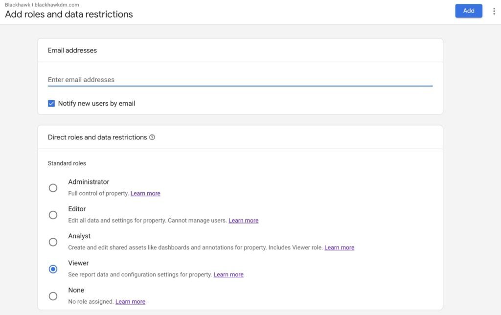 add a user to Google Analytics Universal