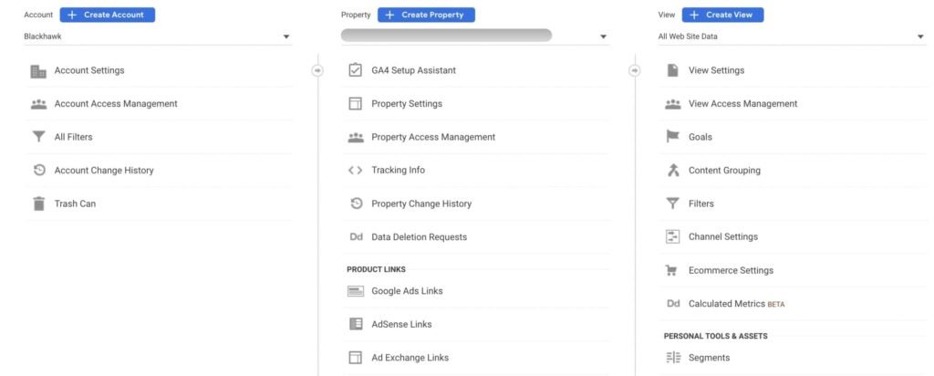 Google Analytics Universal Account Settings