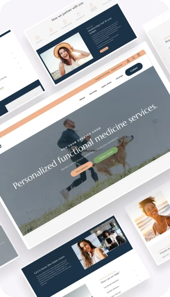 Series of screenshots of the Oubre Medical website.