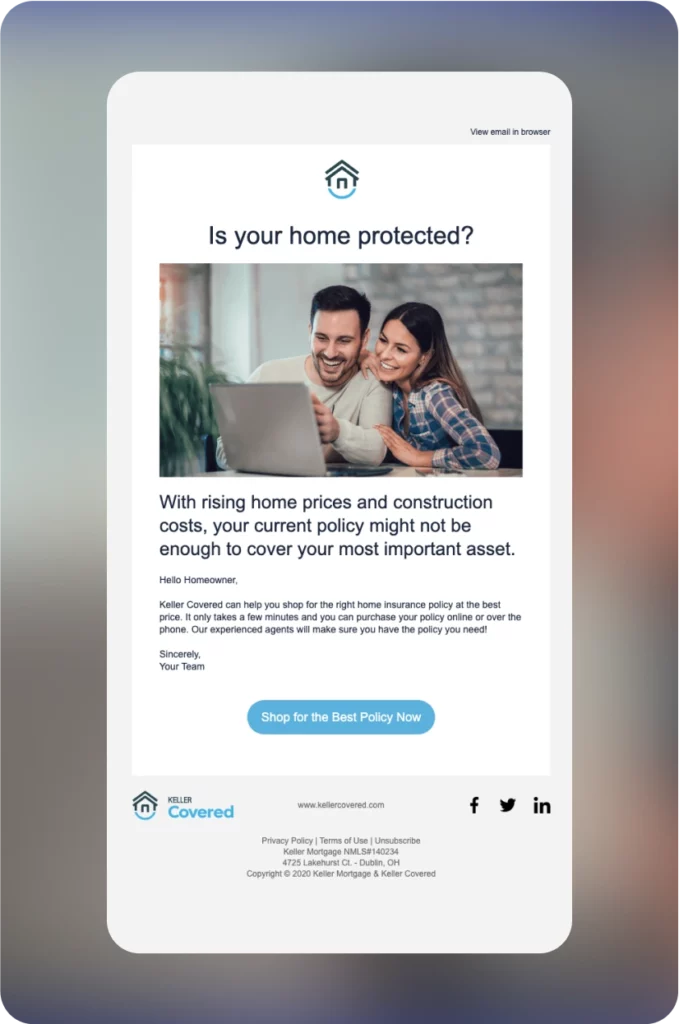 Email series for Keller Williams, designed and built by Blackhawk.