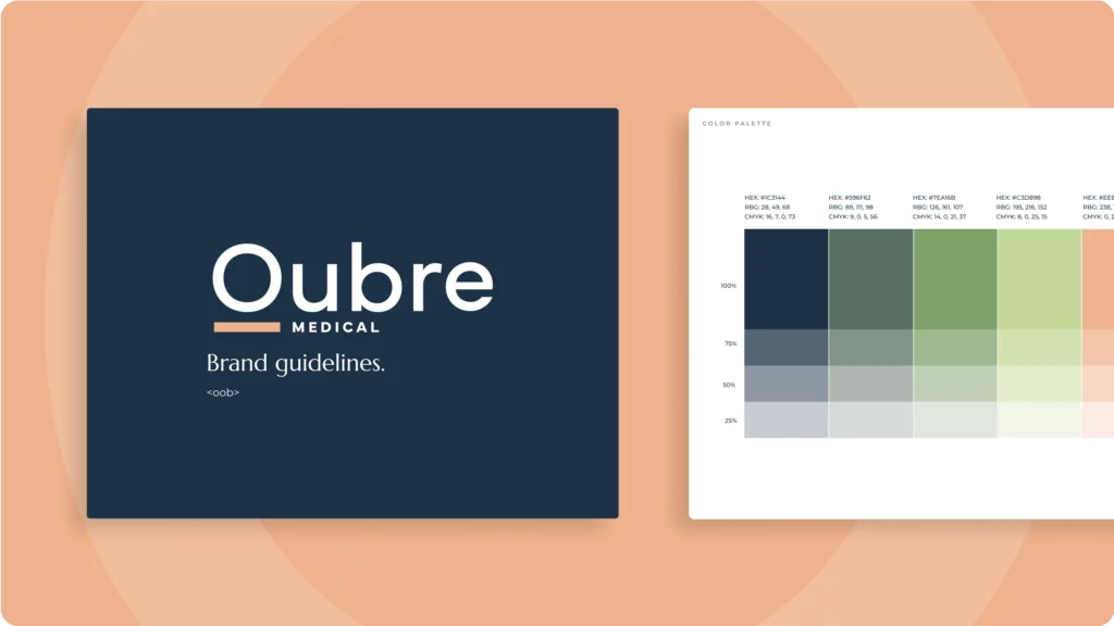 Oubre Medical brand guidelines, designed by Blackhawk.