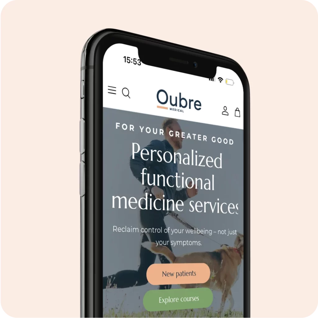 Oubre Medical 1 Mobile view of Oubre Medical's website, designed, written, and built by Blackhawk.