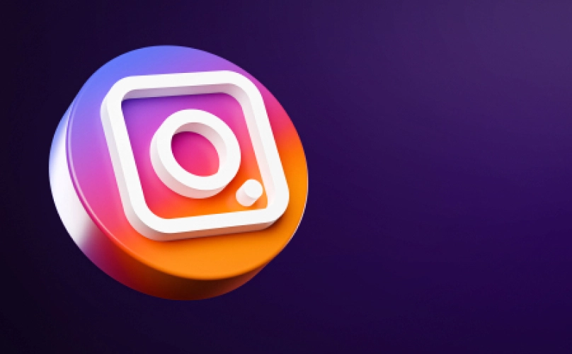 3D Instagram logo.