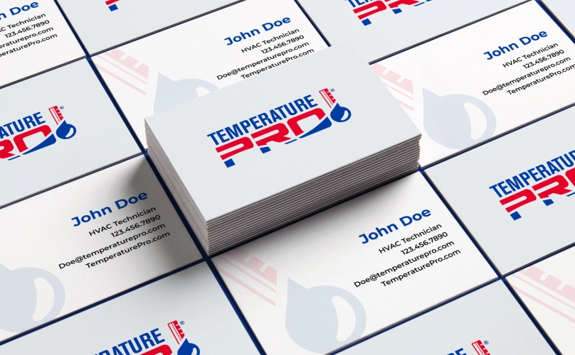 TemperaturePro business card mockups.