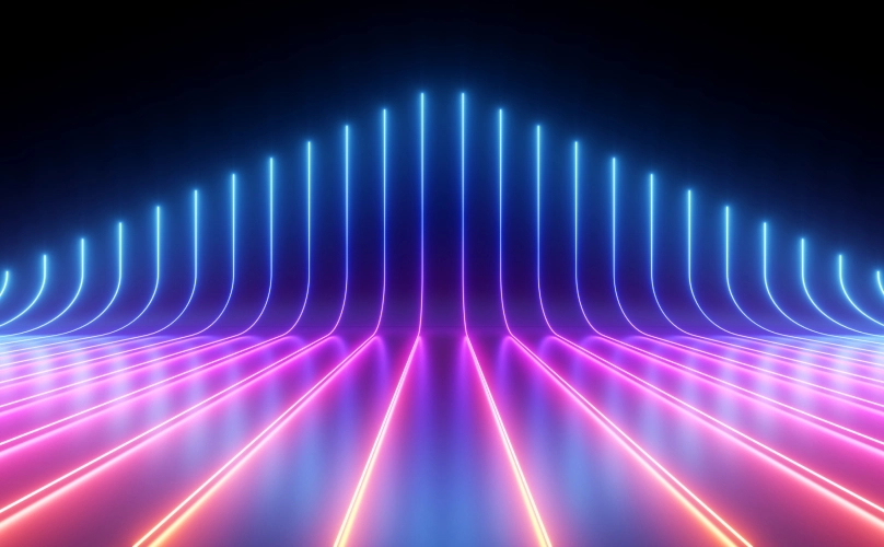 Graphic of several lines of light.