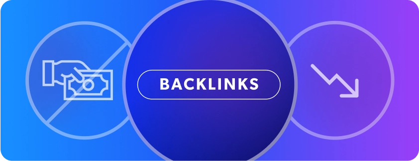 Series of icons describing backlinks, an element of off-site SEO.