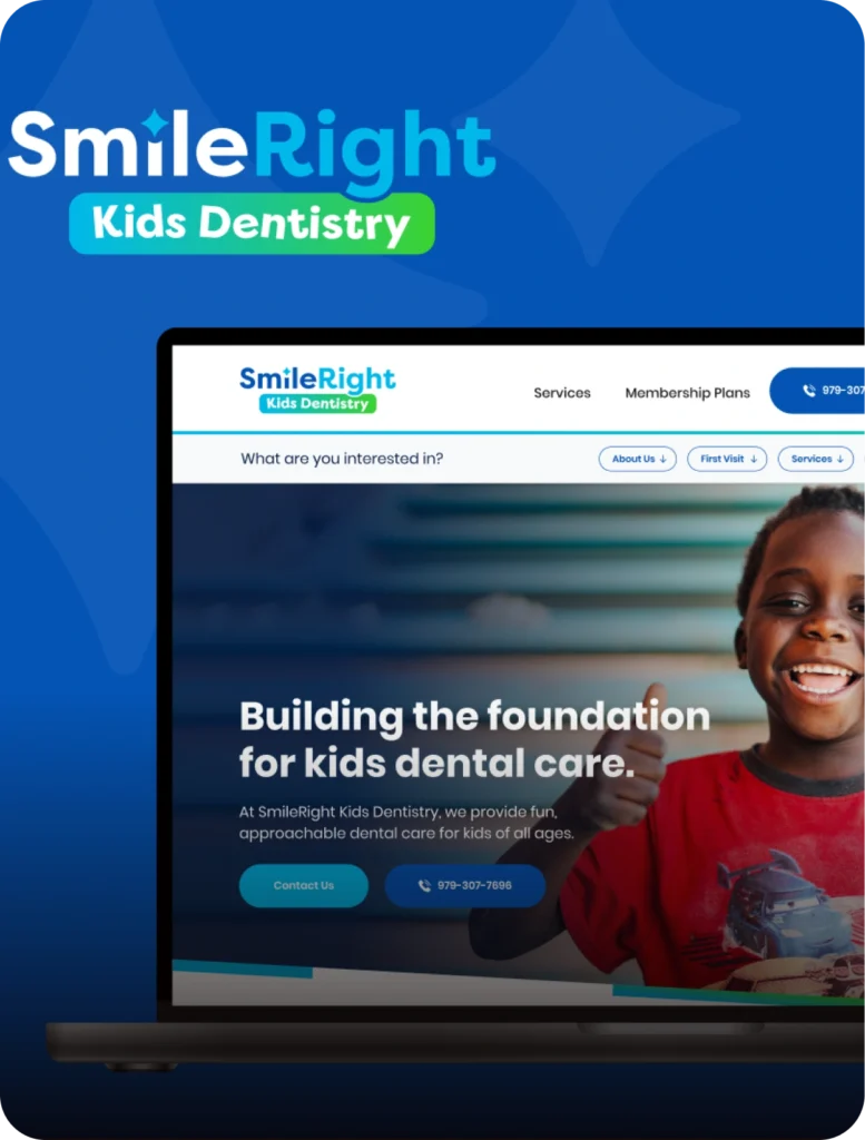 SmileRight Kids Dentistry website – one of Blackhawk's digital marketing clients.
