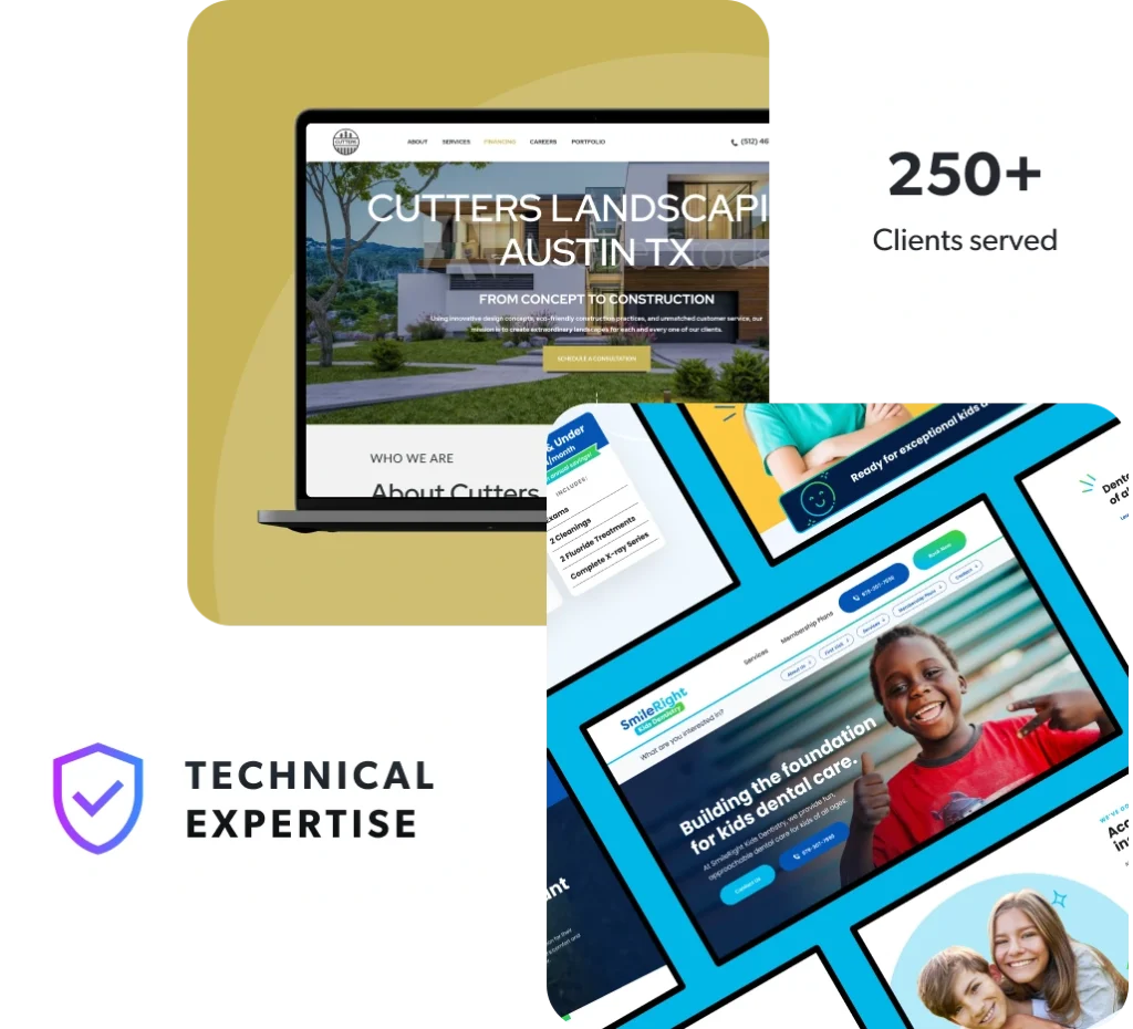 Technical SEO 1 Two website mockups, showcasing Blackhawk's technical SEO expertise.